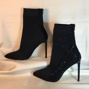 Elegant Black Stiletto Ankle Booties